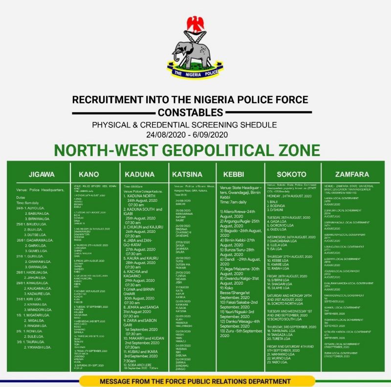 Nigeria Police Shortlisted Candidates 2020 - Download PDF List 5